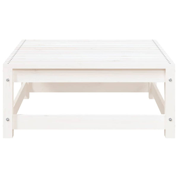 Gartensofa 2-Sitzer mit Hocker, Kiefer Massivholz Weiß