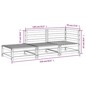 Gartensofa 2-Sitzer mit Hocker, Wachsbraun