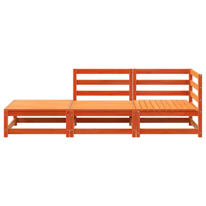 Gartensofa 2-Sitzer mit Hocker, Wachsbraun