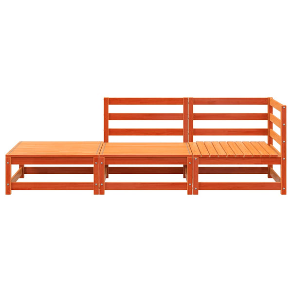 Gartensofa 2-Sitzer mit Hocker, Wachsbraun