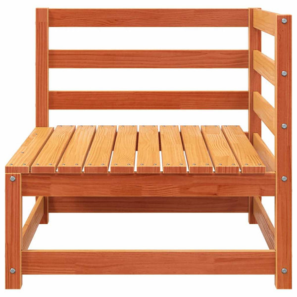 Gartensofa 2-Sitzer mit Hocker, Wachsbraun