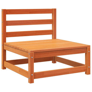 Gartensofa 2-Sitzer mit Hocker, Wachsbraun