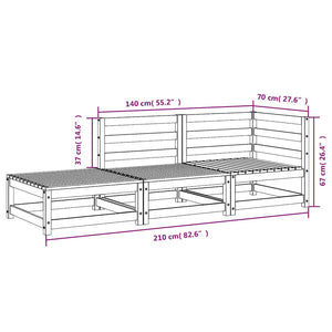 Gartensofa mit Hocker Douglasie 2-Sitzer