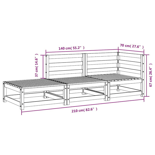 Gartensofa mit Hocker Douglasie 2-Sitzer