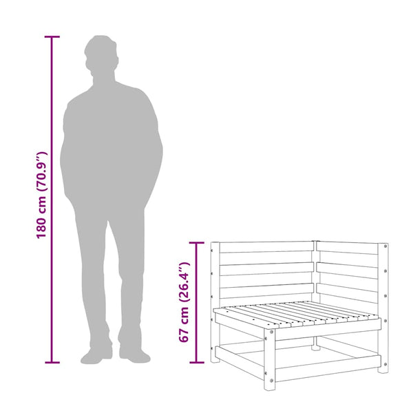 Gartensofa mit Hocker Douglasie 2-Sitzer