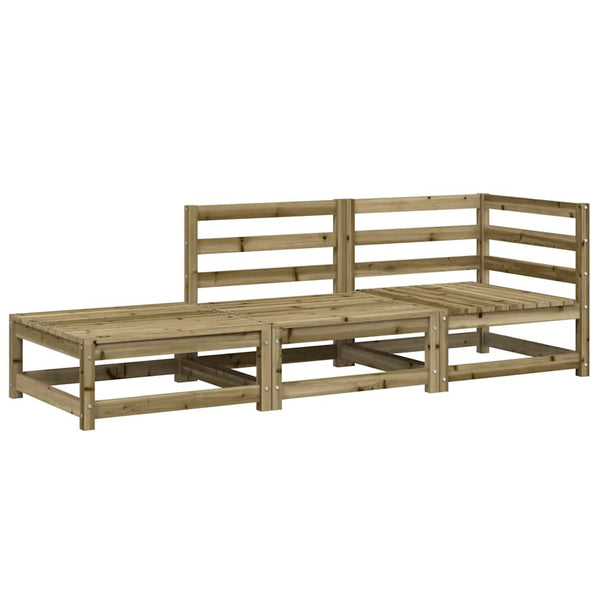Gartensofa 2-Sitzer mit Hocker, Kiefer imprägniert