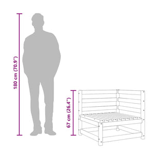 Gartensofa 2-Sitzer mit Hocker, Kiefer imprägniert