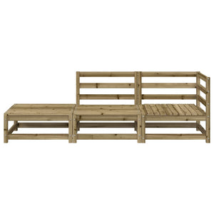 Gartensofa 2-Sitzer mit Hocker, Kiefer imprägniert