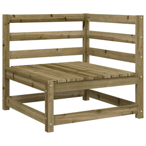 Gartensofa 2-Sitzer mit Hocker, Kiefer imprägniert