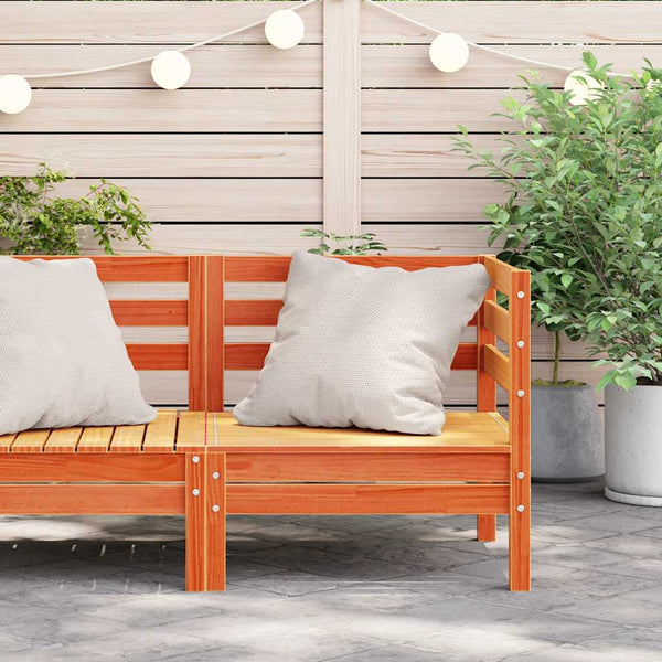 Garten Ecksofa Kiefer Massivholz Wachsbraun
