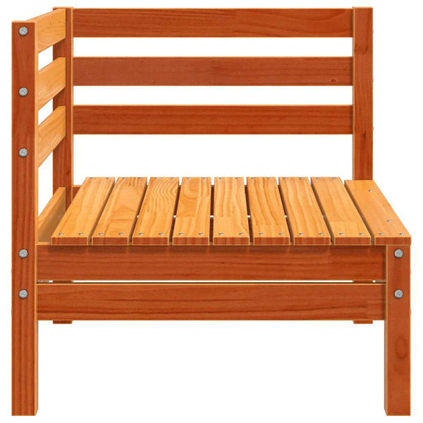 Garten Ecksofa Kiefer Massivholz Wachsbraun