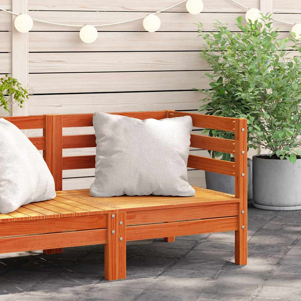 Garten Ecksofa Kiefer Massivholz Wachsbraun