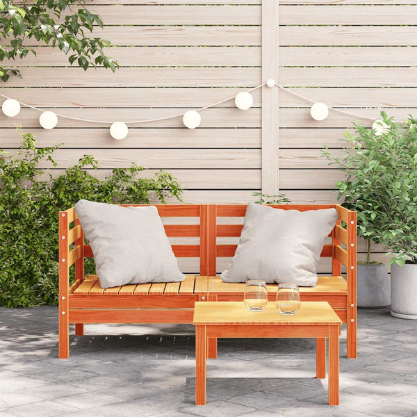 Garten Ecksofa Set, Kiefer Massivholz, 2-teilig