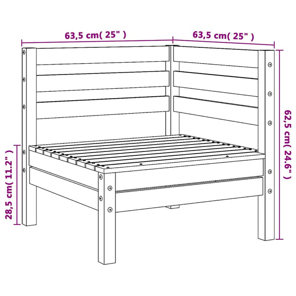Garten Ecksofa Set, Kiefer Massivholz, 2-teilig