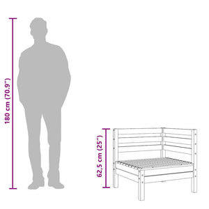 Garten Ecksofa Set, Kiefer Massivholz, 2-teilig