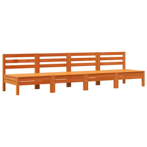 Gartensofa ohne Armlehne, 4er Set, Kiefer, Braun