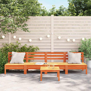 Gartensofa ohne Armlehne, 4er Set, Kiefer, Braun