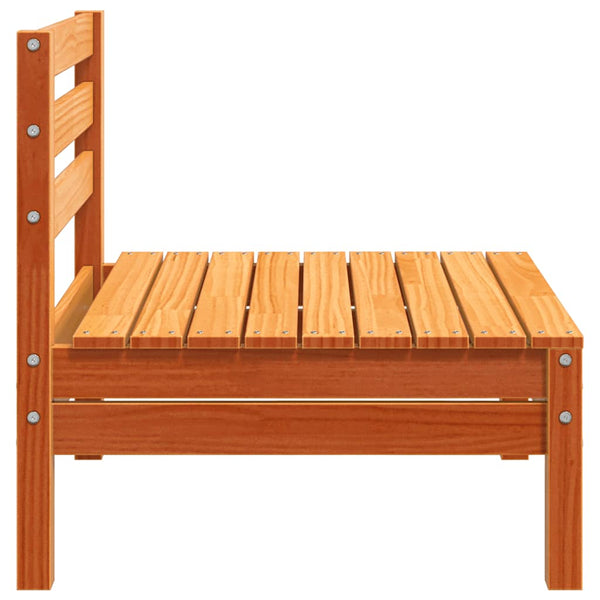 Gartensofa ohne Armlehne, 4er Set, Kiefer, Braun