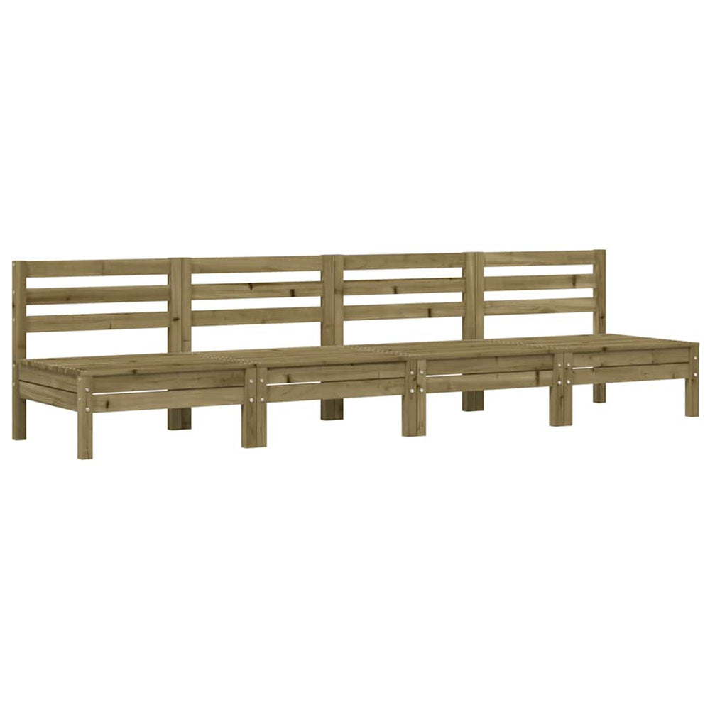 vidaXL Armless Garden Sofas 4 pcs. Impregnated Pinewood
