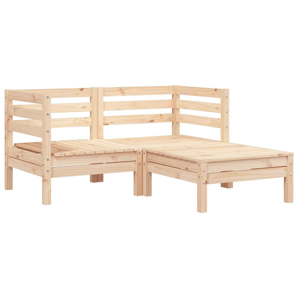 2-Sitzer Gartensofa mit Hocker Kiefernholz
