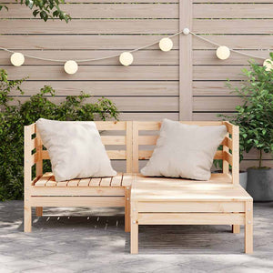 2-Sitzer Gartensofa mit Hocker Kiefernholz