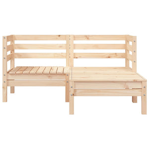2-Sitzer Gartensofa mit Hocker Kiefernholz