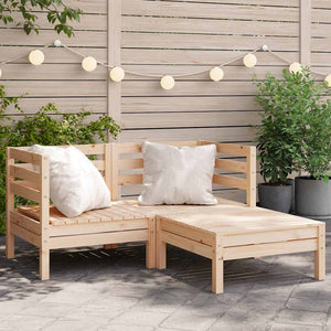 2-Sitzer Gartensofa mit Hocker Kiefernholz