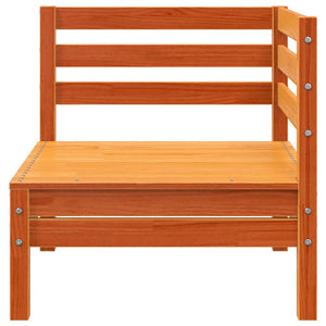 Gartensofa 2-Sitzer mit Hocker Kiefer Wachsbraun
