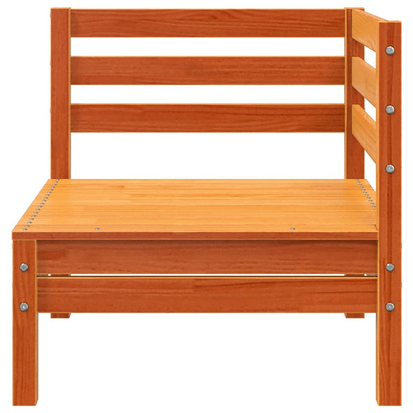 Gartensofa 2-Sitzer mit Hocker Kiefer Wachsbraun