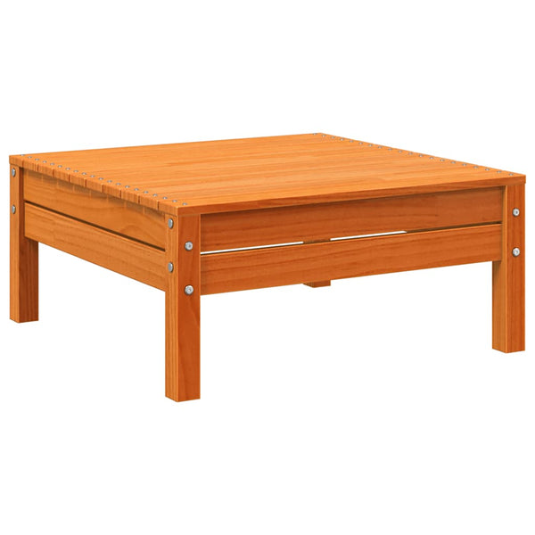Gartensofa 2-Sitzer mit Hocker Kiefer Wachsbraun