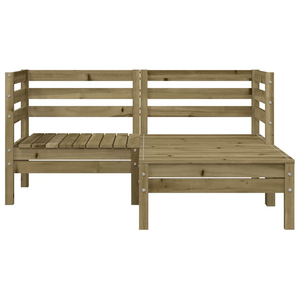 Gartensofa 2-Sitzer mit Hocker Kiefer Imprägniert