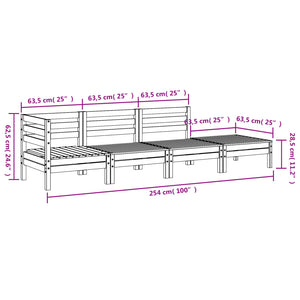 4-Sitzer Gartensofa aus Douglasienholz