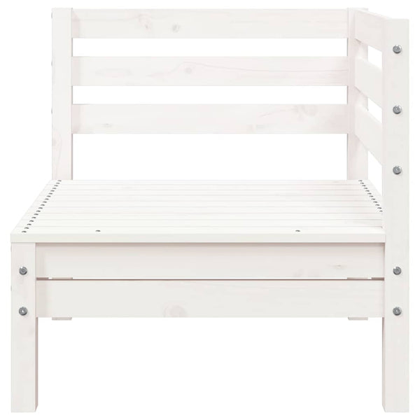 Gartensofa 3-Sitzer mit Hocker Weiß Kiefer