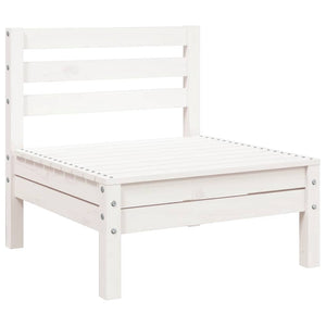 Gartensofa 3-Sitzer mit Hocker Weiß Kiefer
