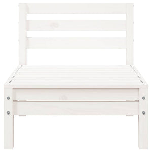 Gartensofa 3-Sitzer mit Hocker Weiß Kiefer