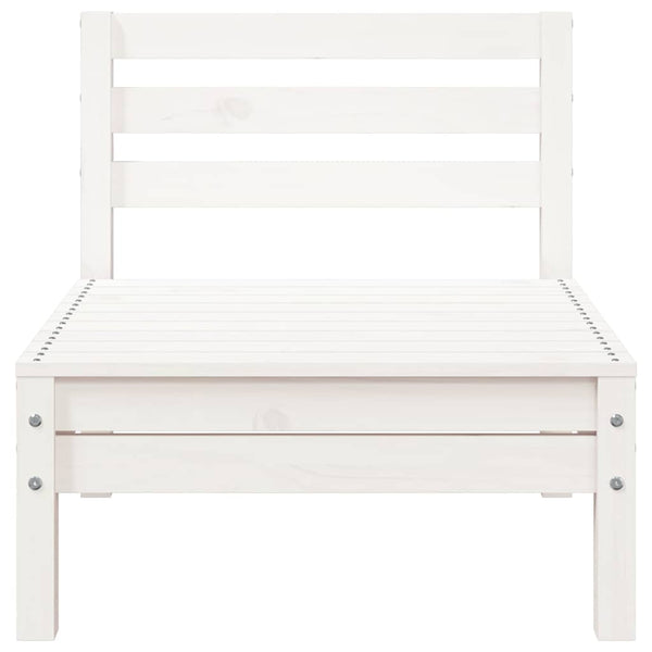 Gartensofa 3-Sitzer mit Hocker Weiß Kiefer