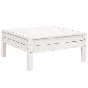Gartensofa 3-Sitzer mit Hocker Weiß Kiefer
