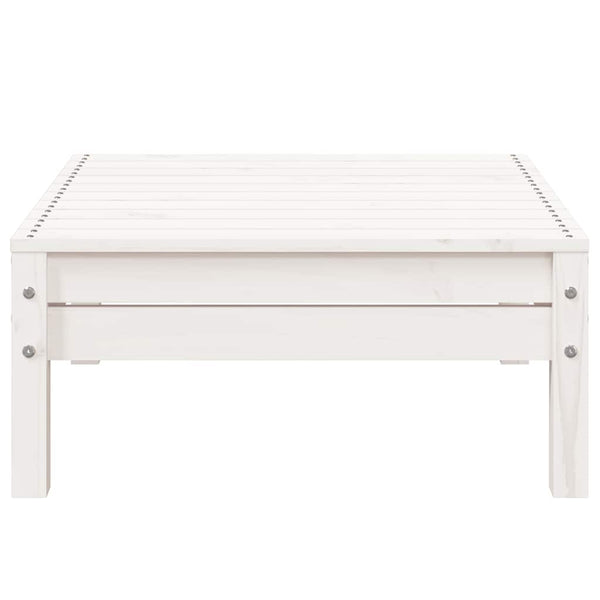 Gartensofa 3-Sitzer mit Hocker Weiß Kiefer