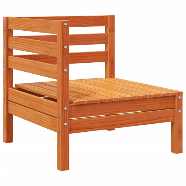 Gartensofa 3-Sitzer mit Hocker Kiefer Wachsbraun
