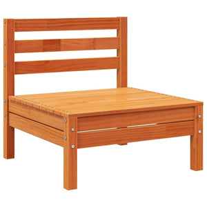 Gartensofa 3-Sitzer mit Hocker Kiefer Wachsbraun