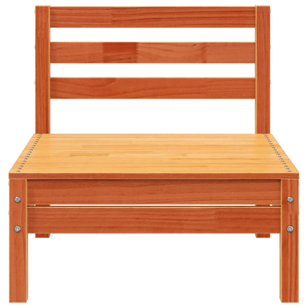 Gartensofa 3-Sitzer mit Hocker Kiefer Wachsbraun
