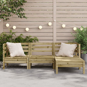 Gartensofa 3-Sitzer mit Hocker