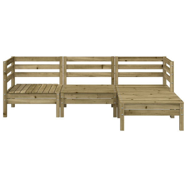 Gartensofa 3-Sitzer mit Hocker