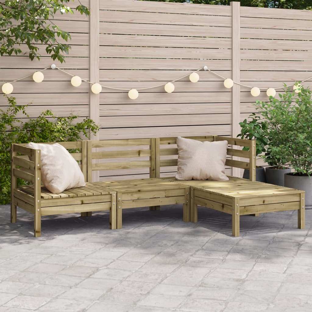Gartensofa 3-Sitzer mit Hocker