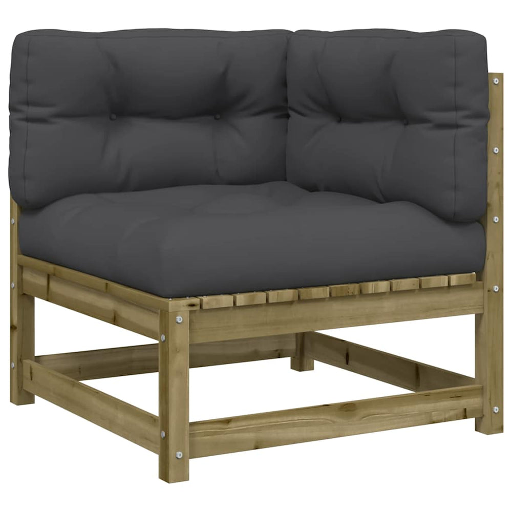 vidaXL Outdoor Corner Sofa with Cushions Impregnated Pinewood