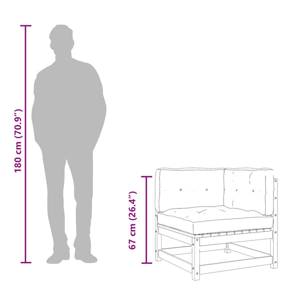 Garten Ecksofa Kiefer Imprägniert mit Kissen