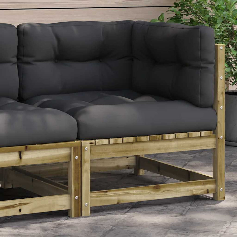 vidaXL Outdoor Corner Sofa with Cushions Impregnated Pinewood
