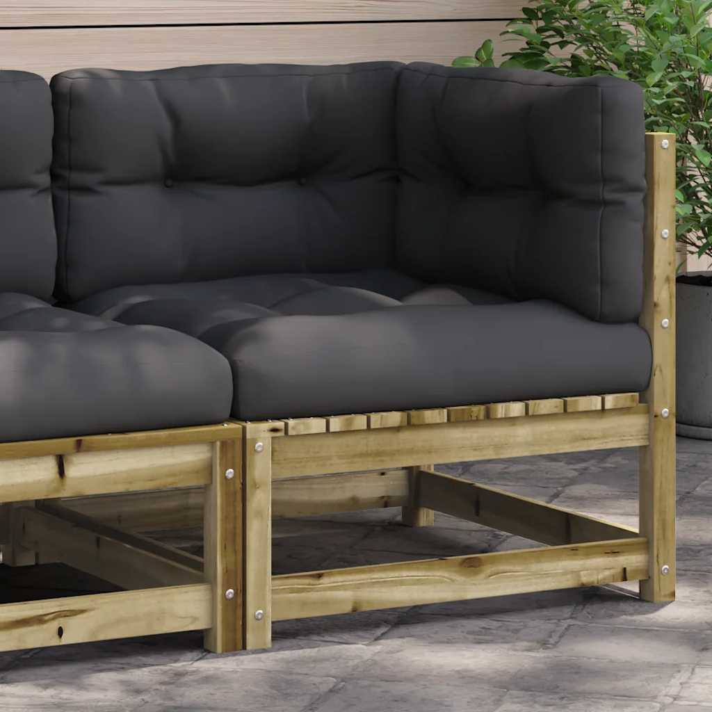 Garten Ecksofa Kiefer Imprägniert mit Kissen