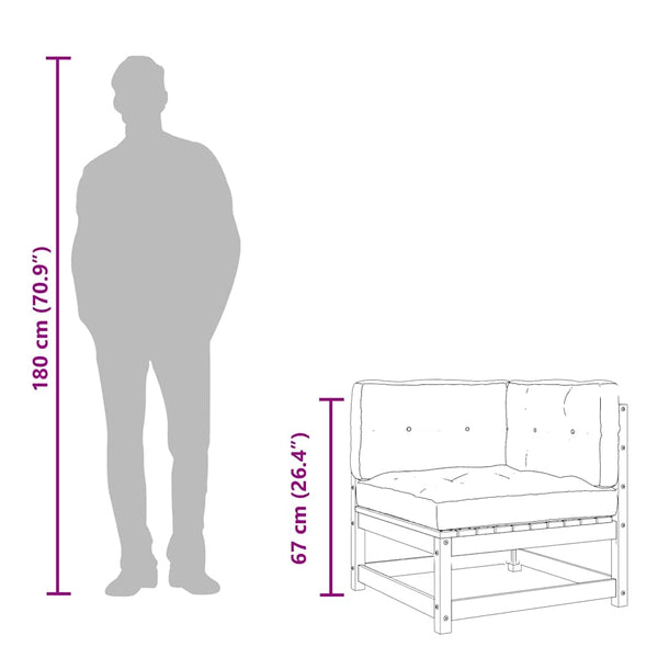 Garten Ecksofas mit Kissen, 2er Set