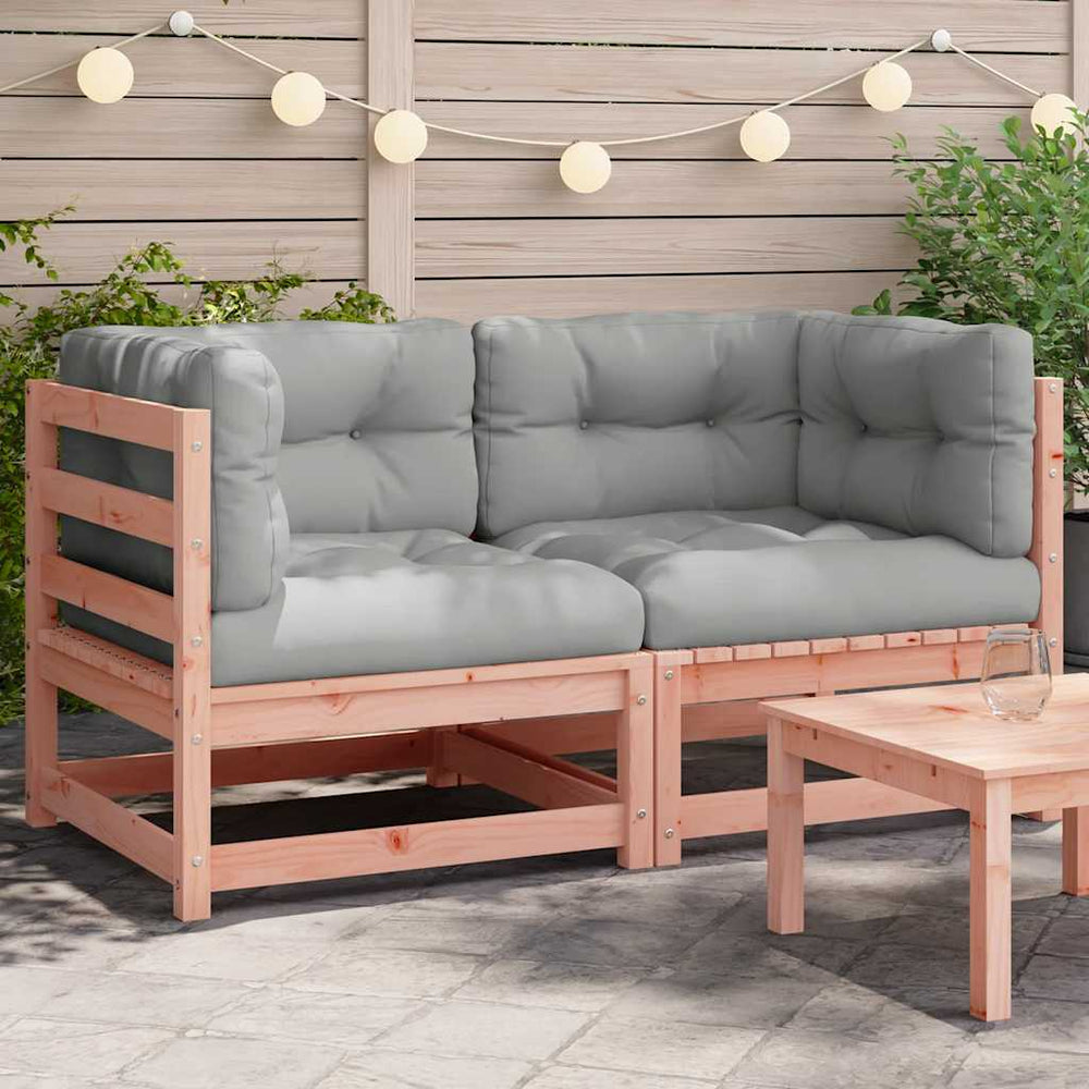 vidaXL Canapés d'angle de jardin avec coussins 2 pcs. Bois de douglas massif